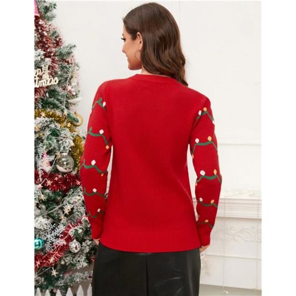 Women's Ugly Christmas Cardigans Button Down Open Front Knit - Picture 5 of 6